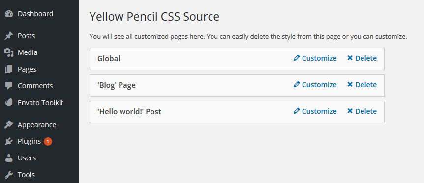 source manager - yellow pencil